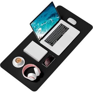 Stocking Stuffer! Elegant Black High-Quality PU Leather XXL 35.5"x 17" Desk Mat